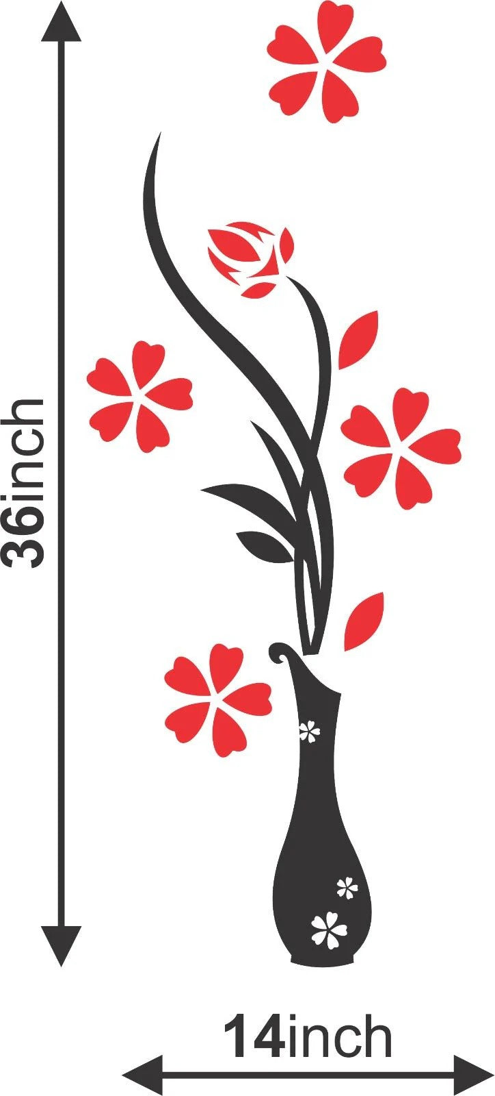 Acrylic 3D Vase plum wall stickers living room bedroom TV background decoration mm Trendy zone